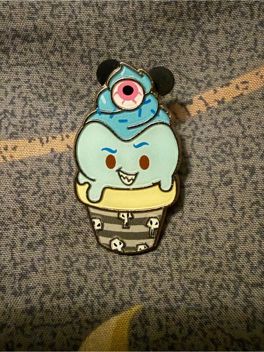 Disney Blue Monster Ice Cream Brooch with Pink Eye Accent